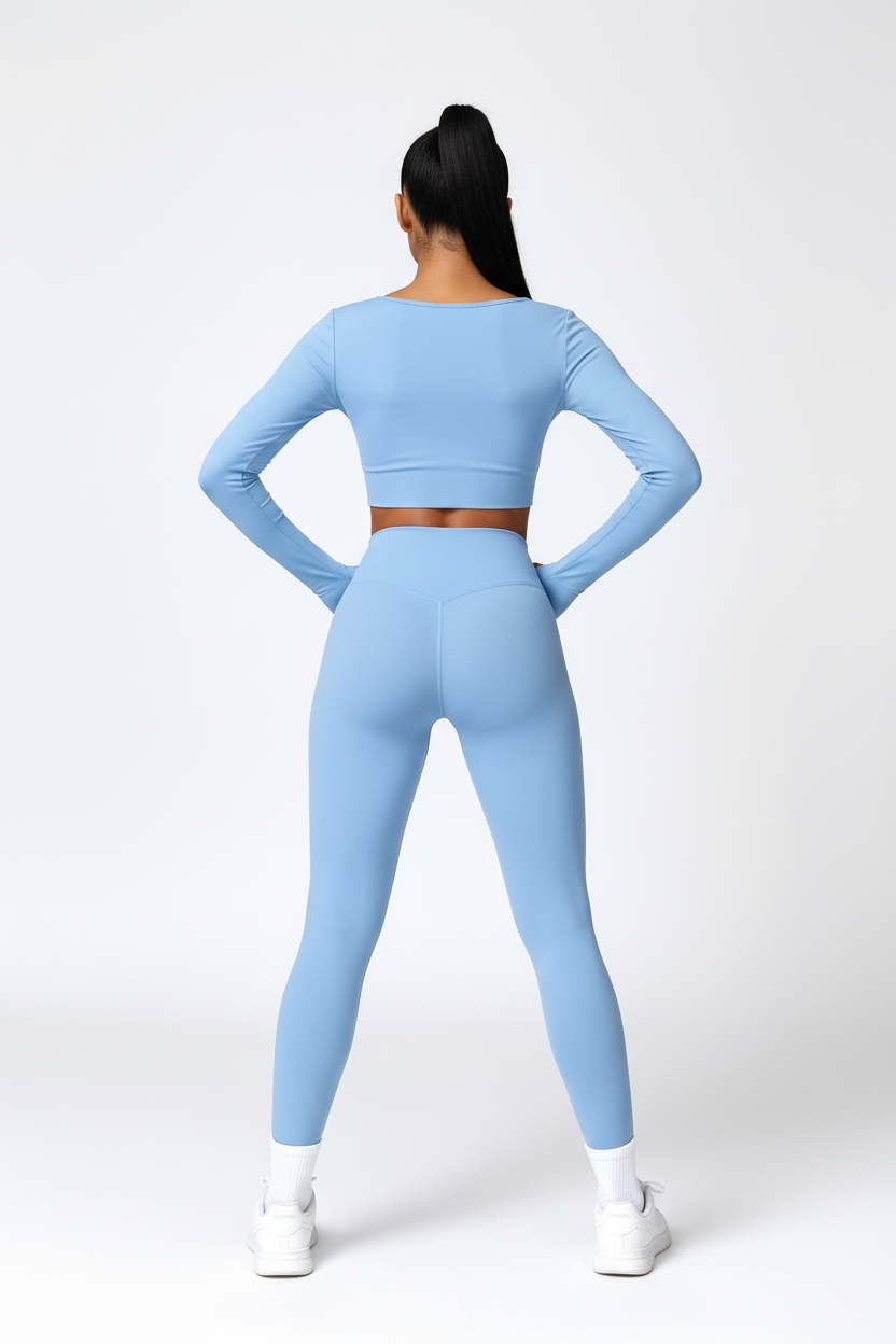 Baby blue activewear set - back view