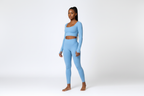 Baby blue activewear set - side view