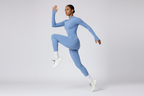 Baby blue bodysuit - action pose landscape