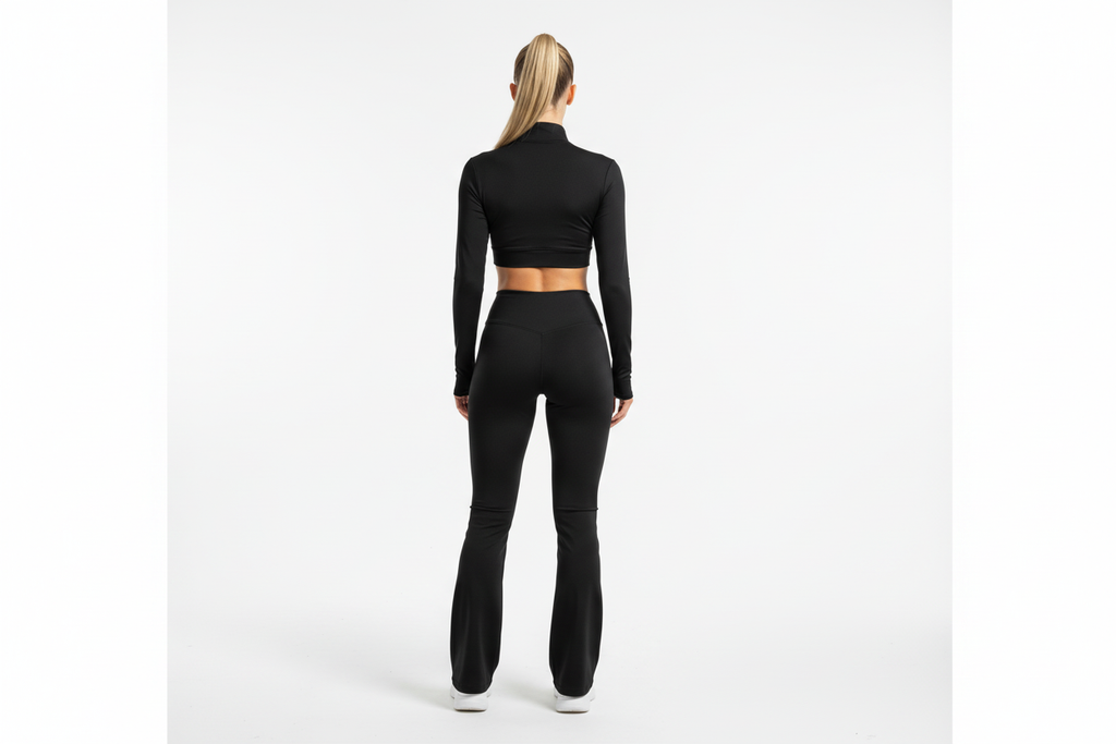 Black activewear back view landscape