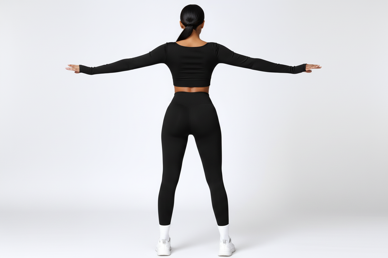 Black activewear set - back view