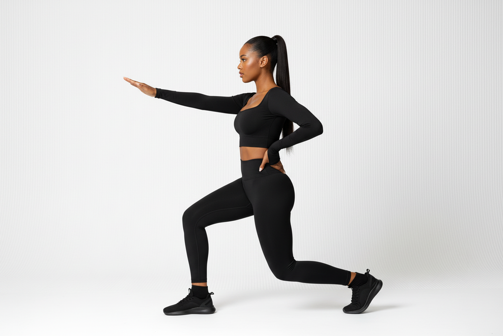 Black activewear set - side view