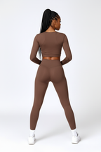 Brown activewear set - back view