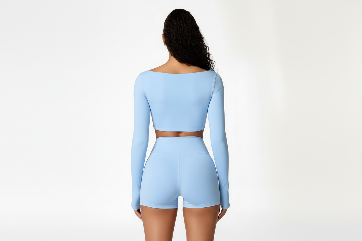 Seamless Long Sleeve Crop & Shorts Set