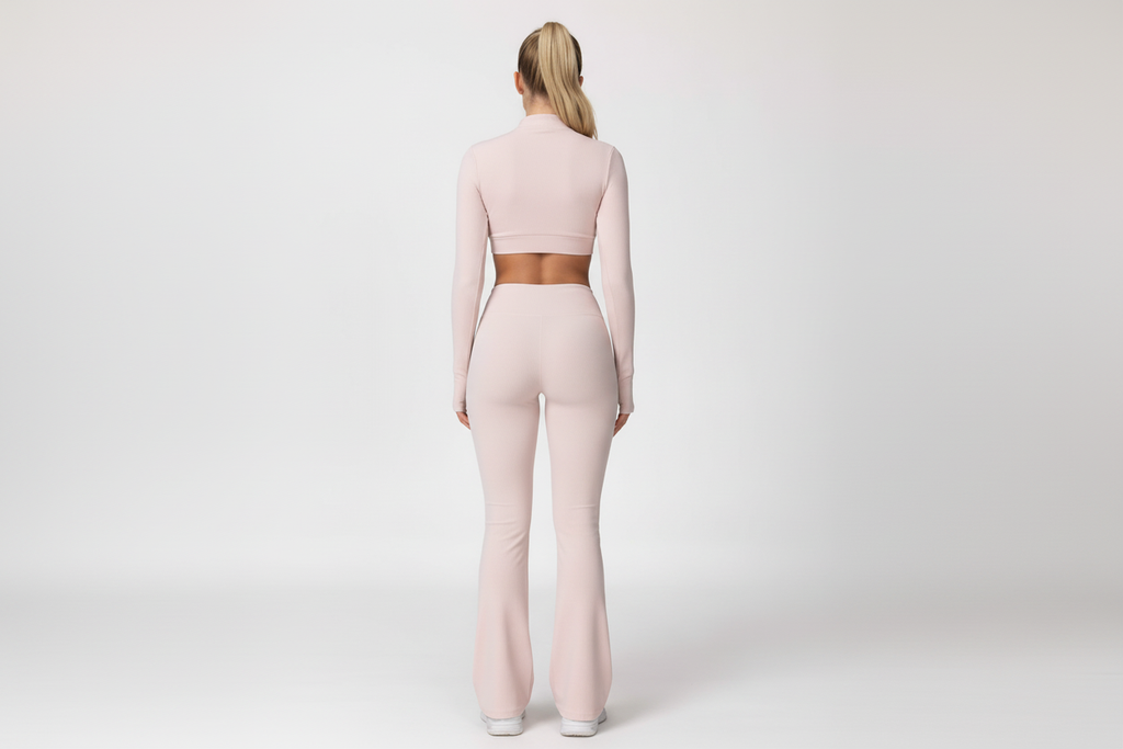 Light pink activewear back view landscape