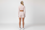 Light pink set - back view with short leggings