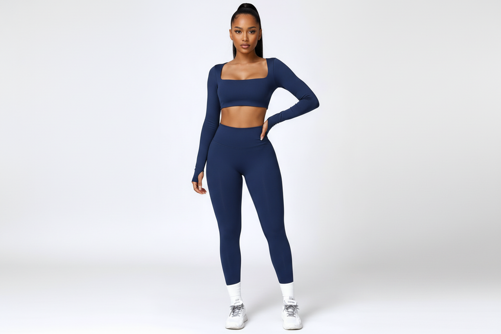 Navy activewear set - front view