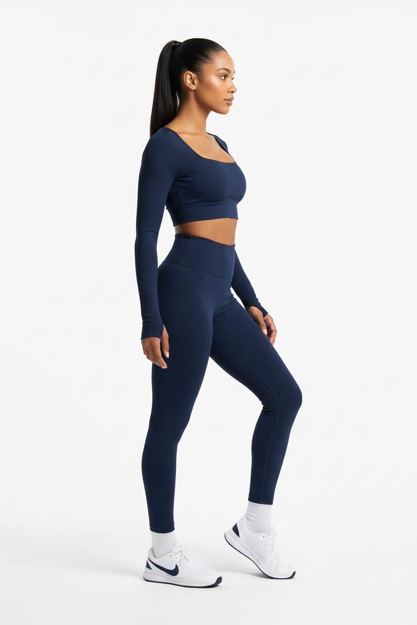 Navy activewear set - side view