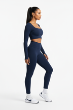 Navy activewear set - side view