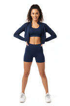 Navy set - front view with short leggings