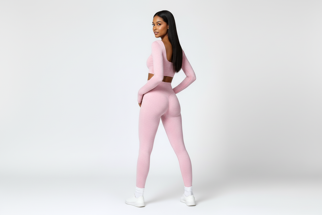 Pink activewear set - back view landscape