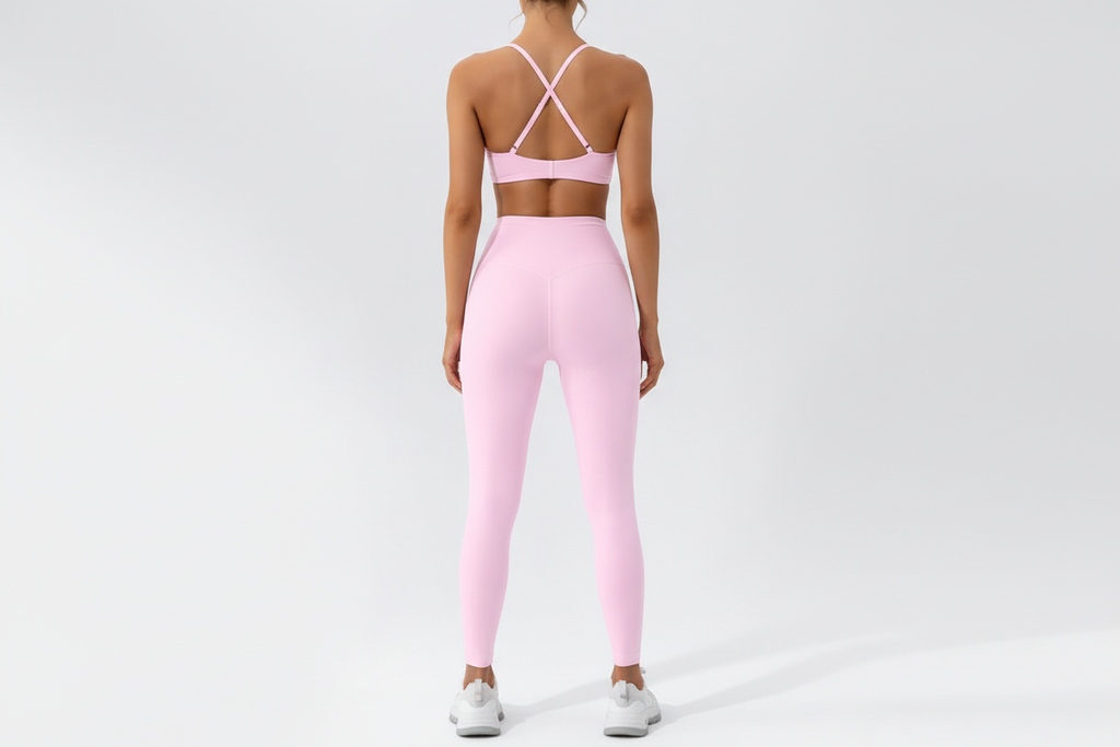 Pink activewear set - back view