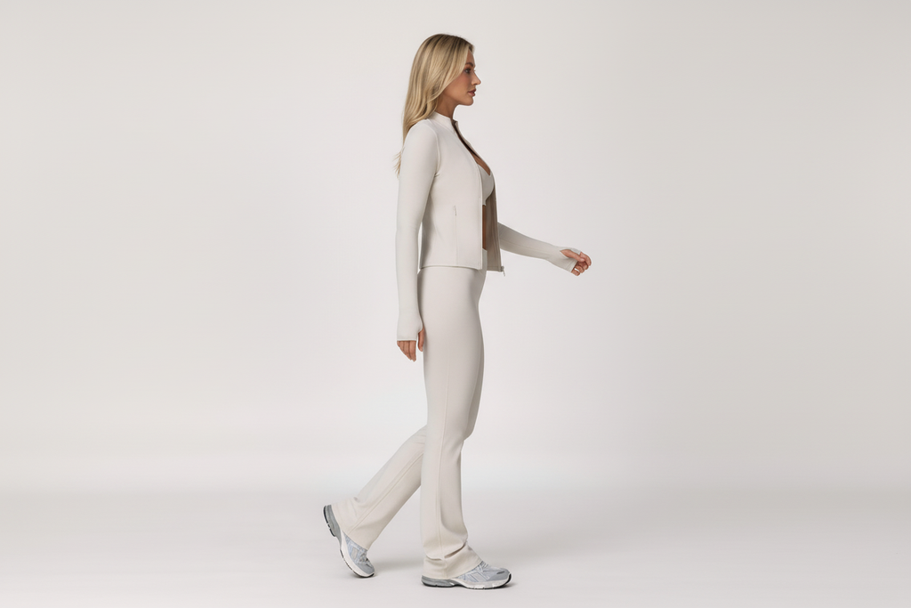 White activewear side view landscape